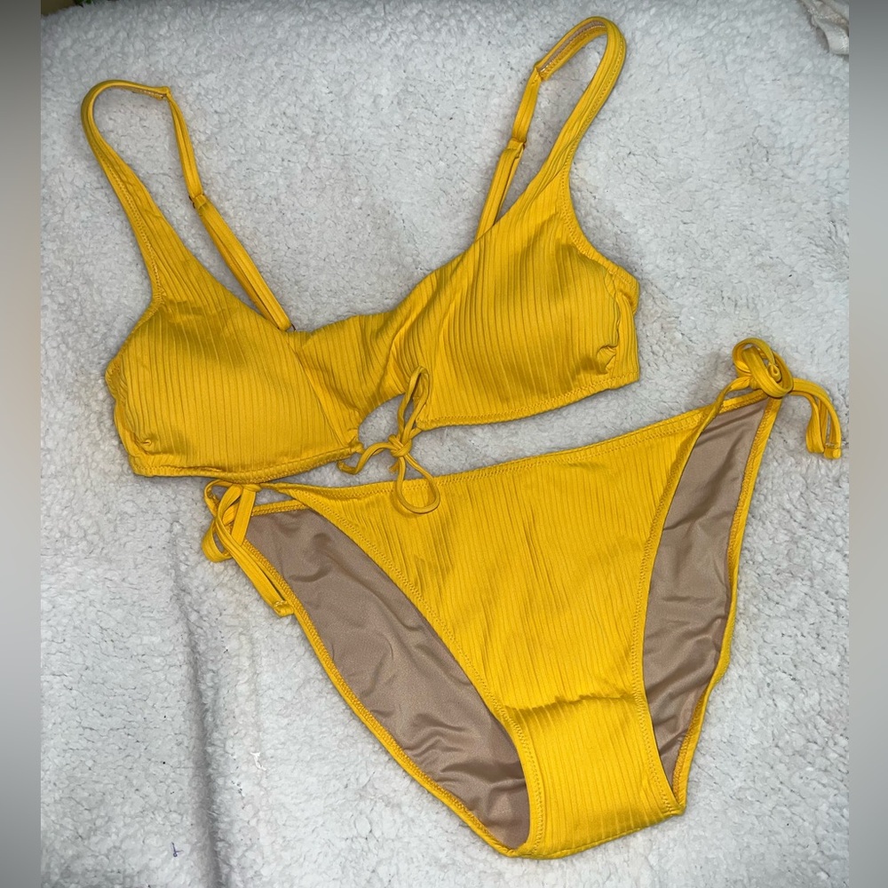 SHADE & SHORE RIBBED BATHING SUIT SET